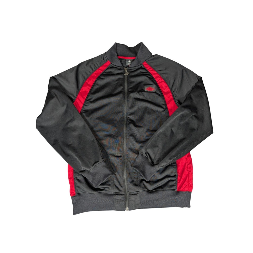 Air Jordan Jacket Mens Medium Black Red Full Zip Track Warm Up‎ Coat